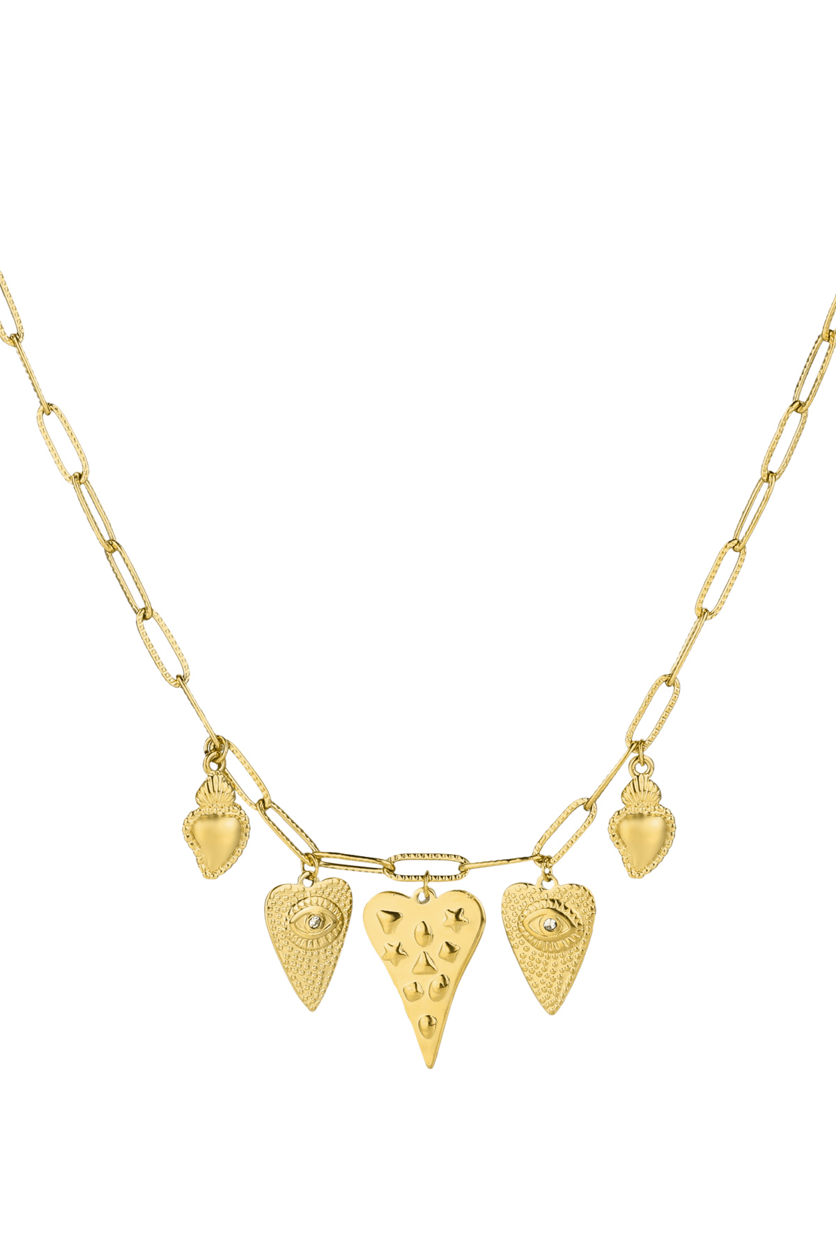 Cherished hearts necklace - Gold color h5 